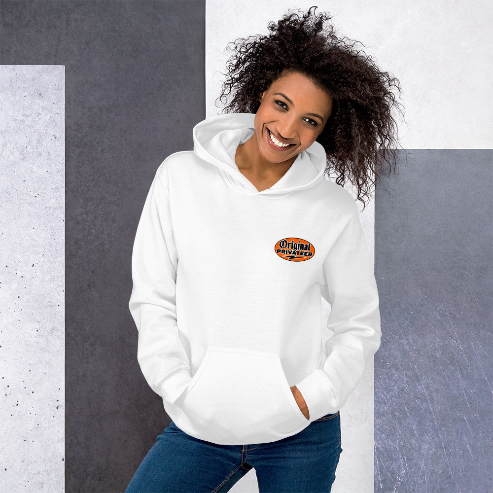 Men's Retro Orange Motorcycle Hoodie | Original Privateer