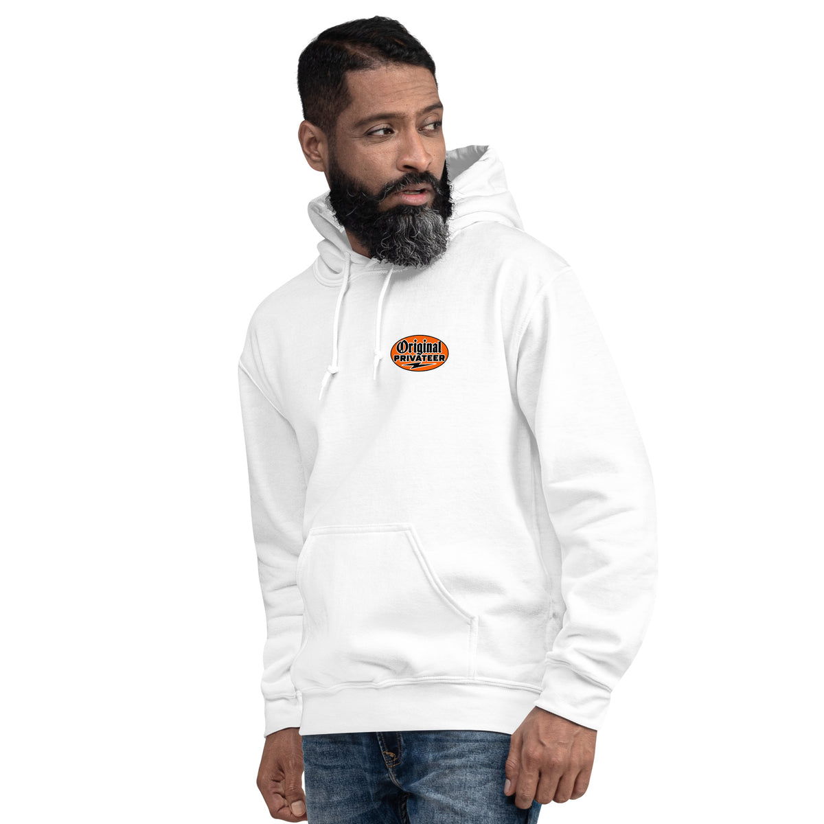 Men's Retro Orange Motorcycle Hoodie | Original Privateer