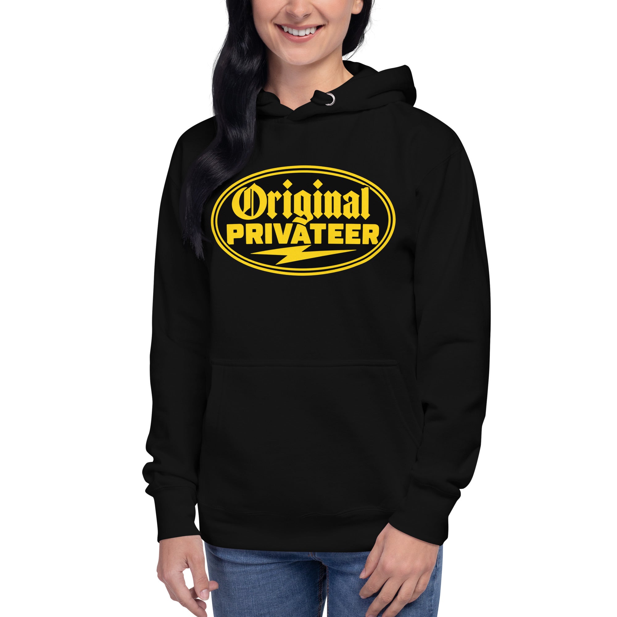 Women's Black & Gold Motorcycle Hoodie | Original Privateer