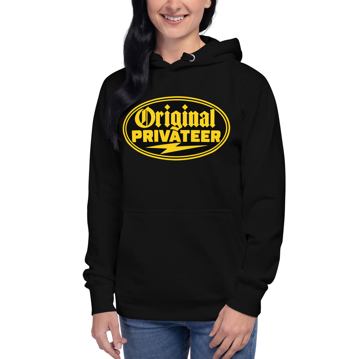 Women's Black & Gold Motorcycle Hoodie | Original Privateer