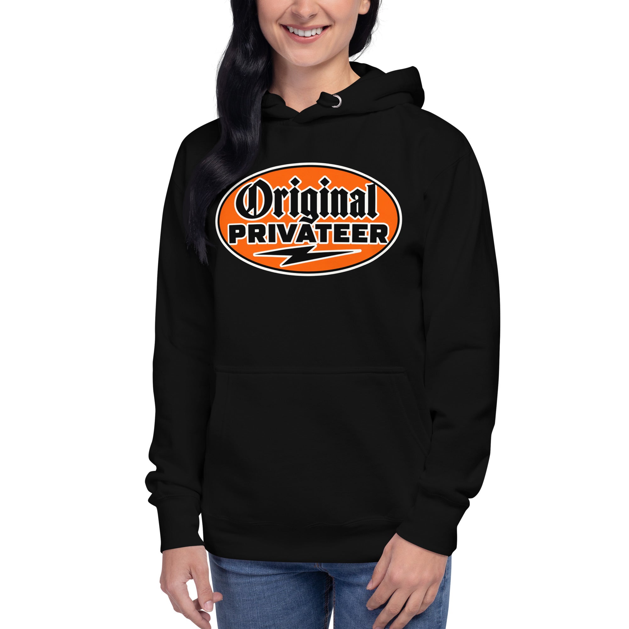 Women's Retro Orange Motorcycle Hoodie | Original Privateer