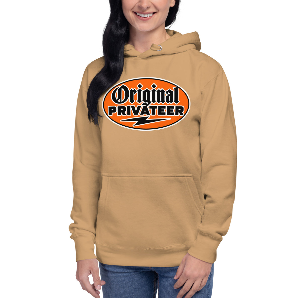 Women's Retro Orange Motorcycle Hoodie | Original Privateer