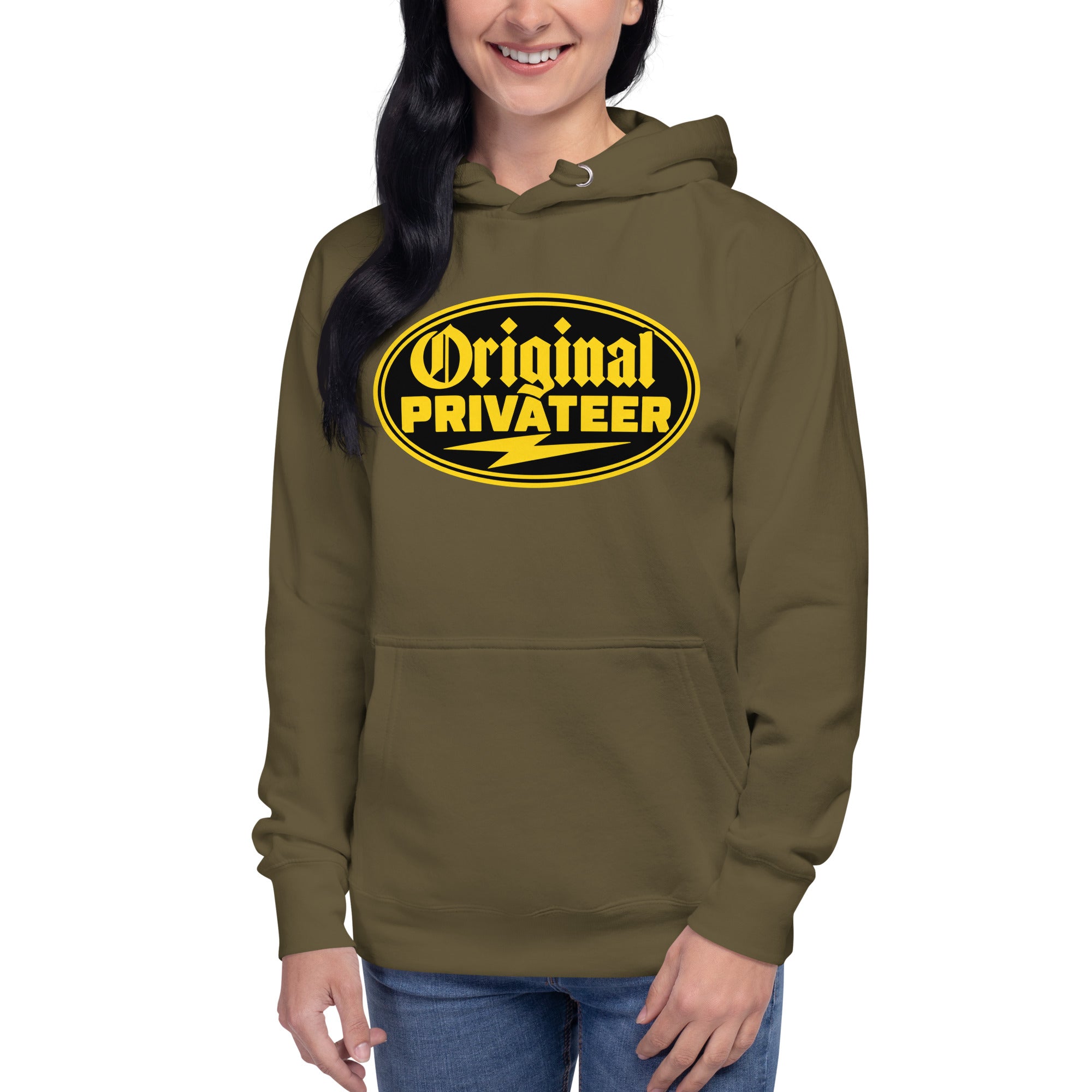 Women's Black & Gold Motorcycle Hoodie | Original Privateer