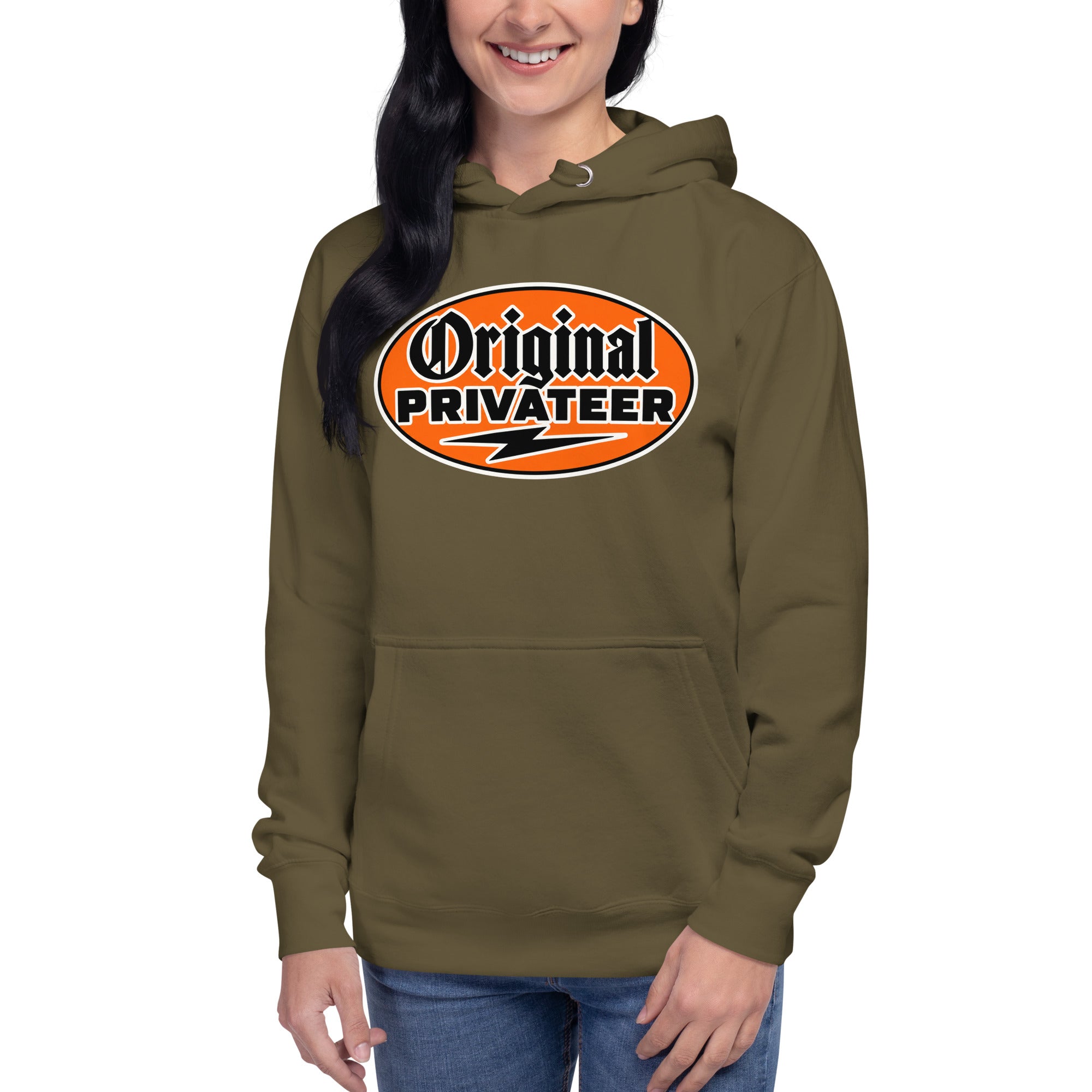 Women's Retro Orange Motorcycle Hoodie | Original Privateer