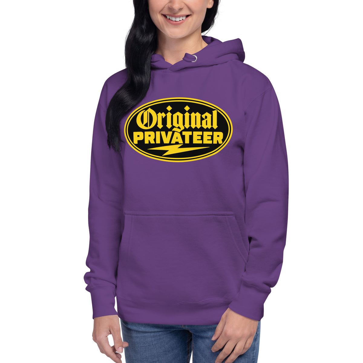 Women's Black & Gold Motorcycle Hoodie | Original Privateer