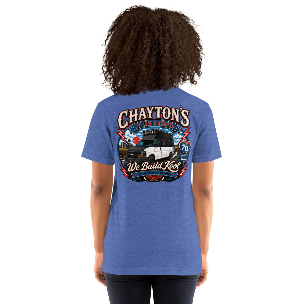 Chayton's Kustoms We Build Kool Unisex t-shirt — back view 3