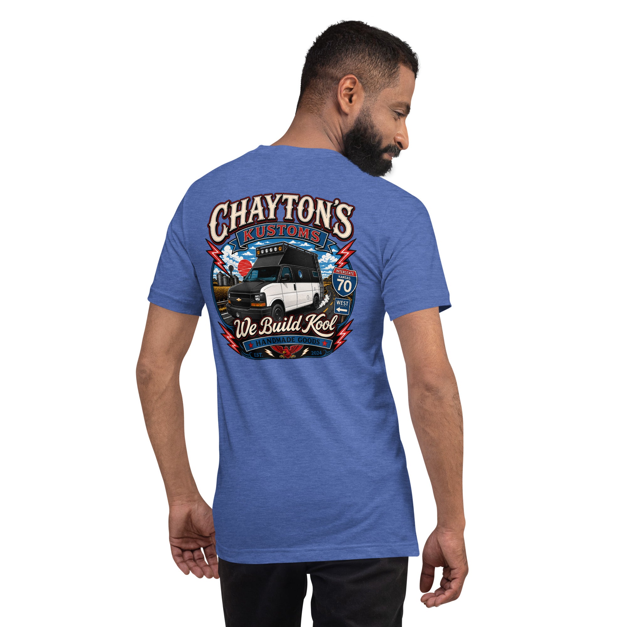 Chayton's Kustoms We Build Kool Unisex t-shirt — back view 4