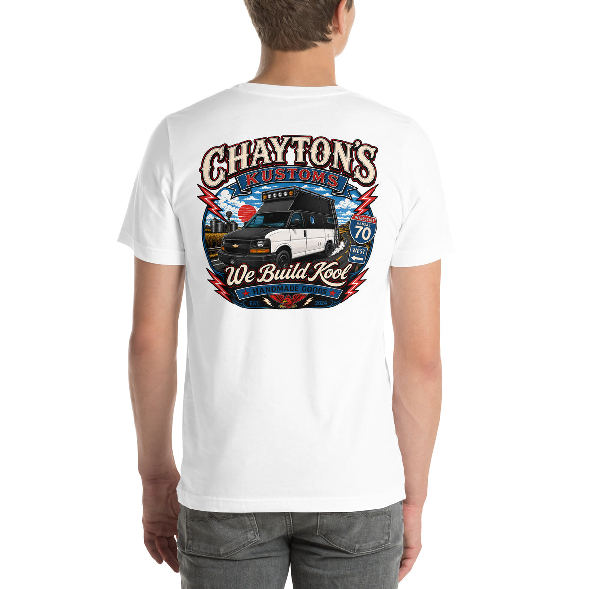 Chayton's Kustoms We Build Kool Unisex t-shirt — back view 5