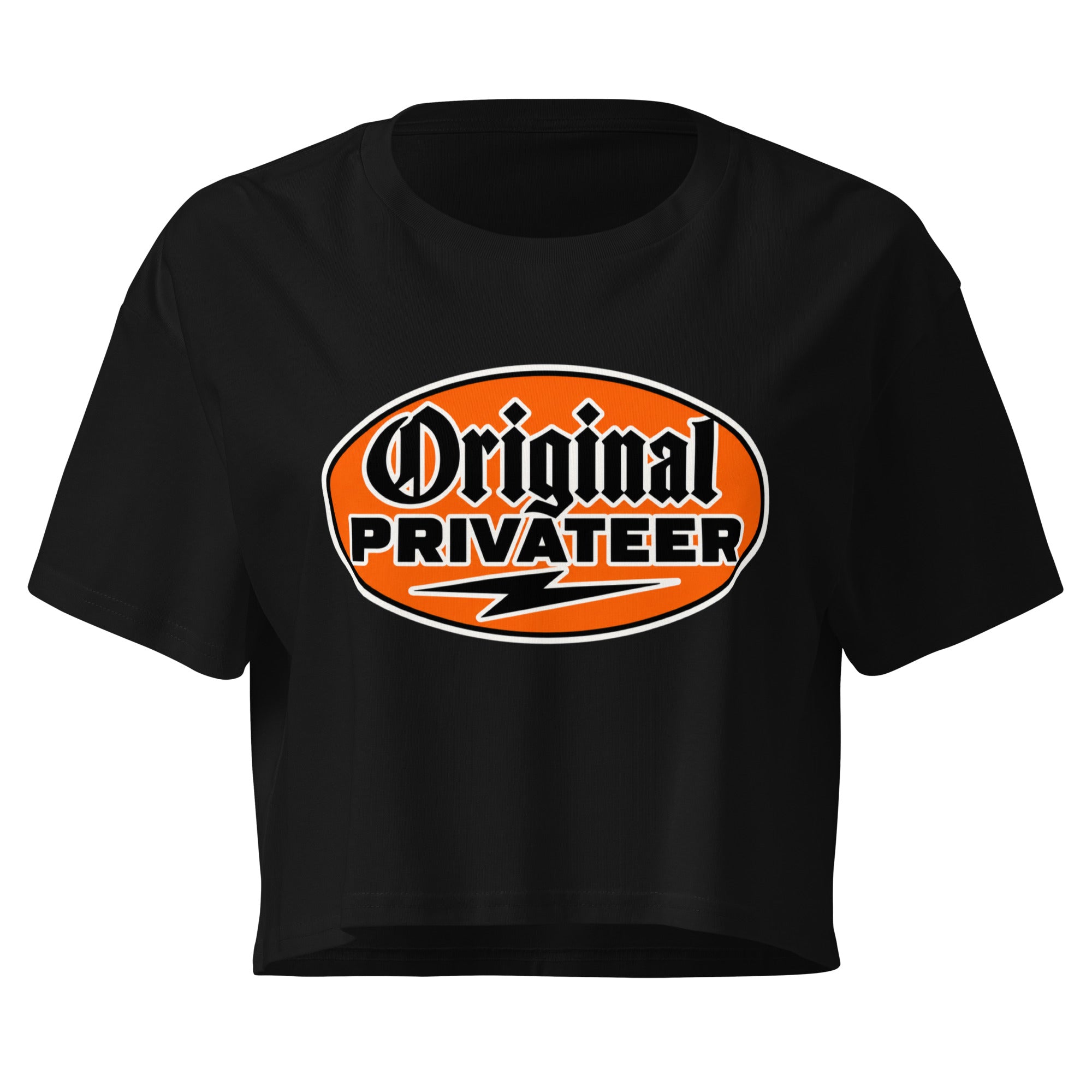 Women's Retro Orange Graphic Crop Top | Original Privateer