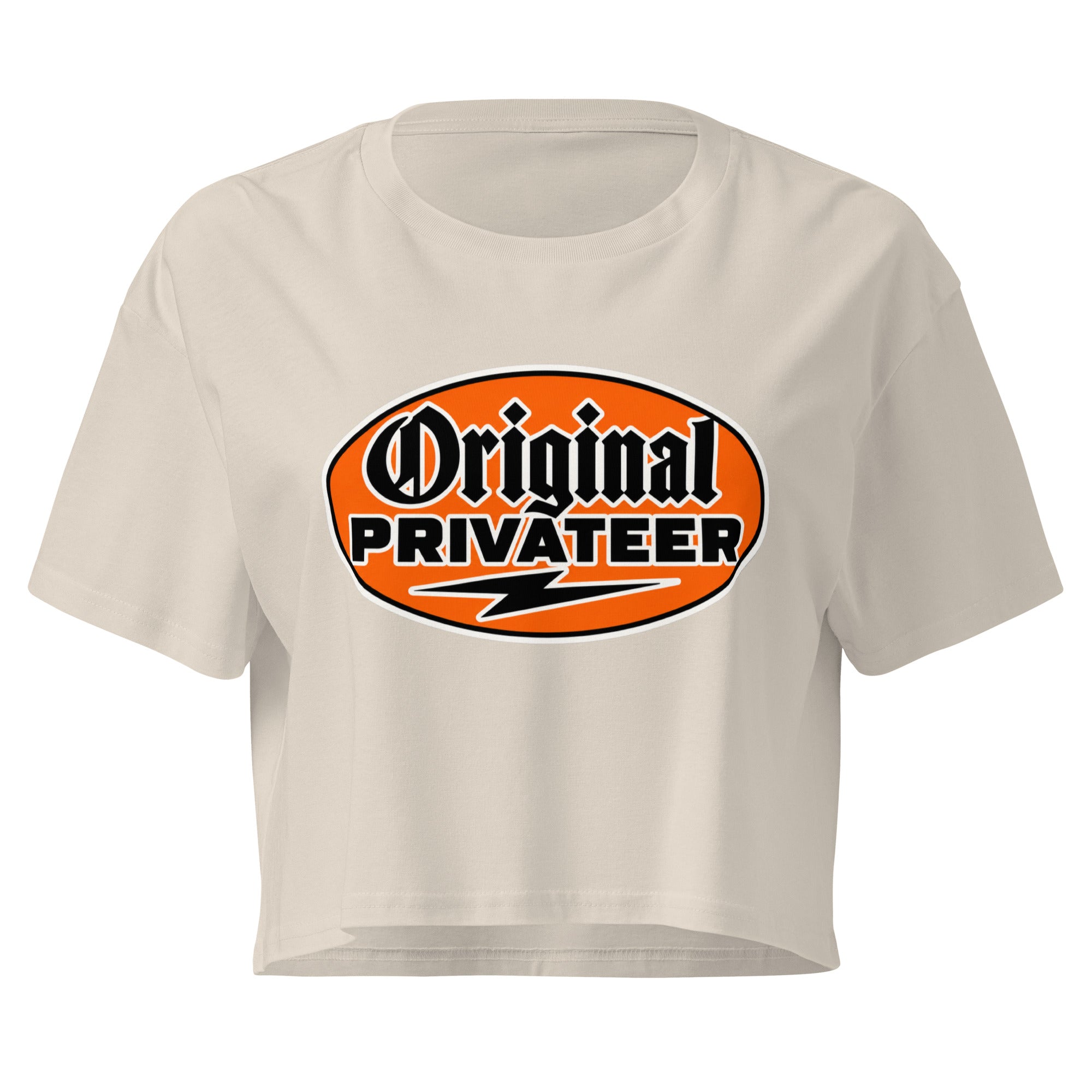 Women's Retro Orange Graphic Crop Top | Original Privateer
