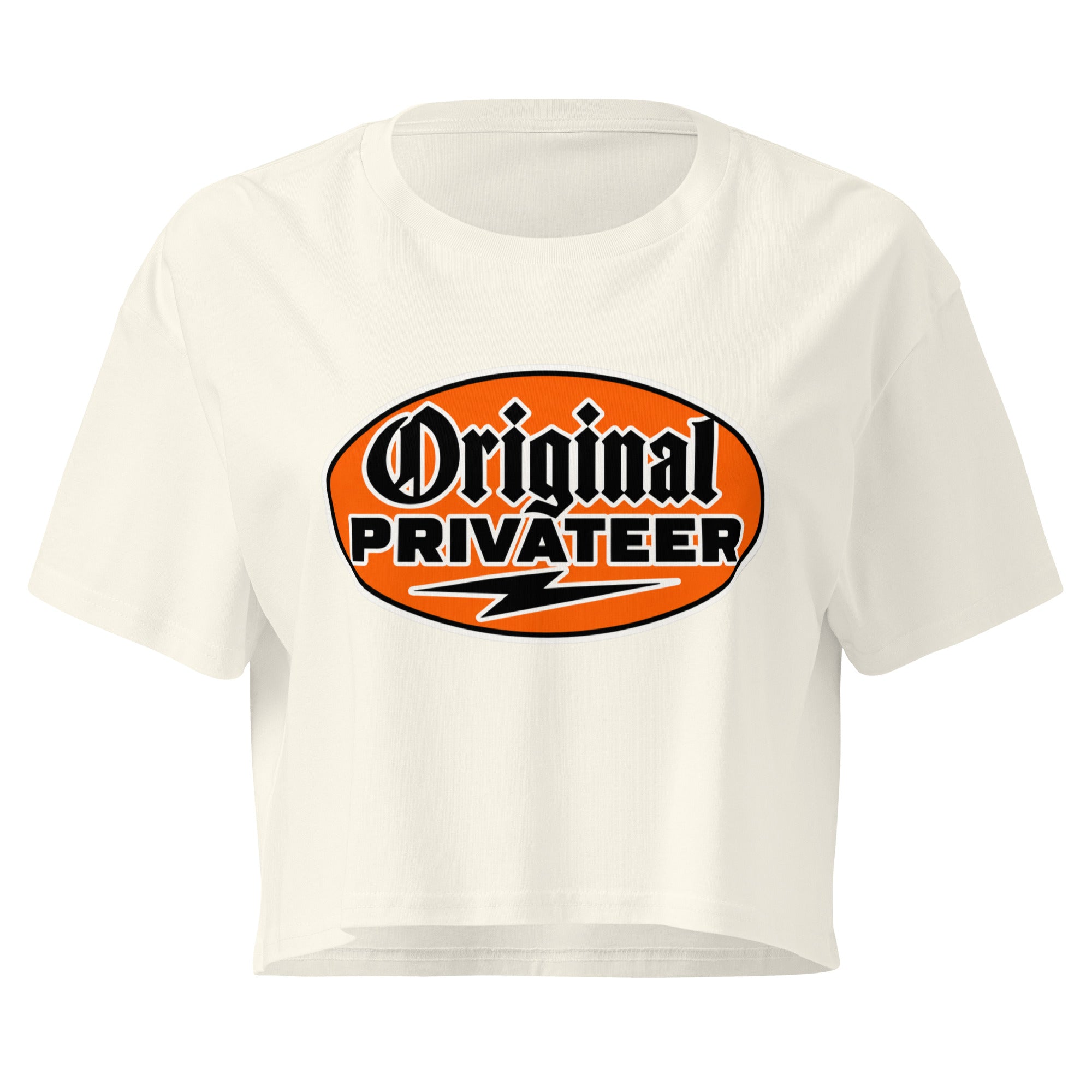 Women's Retro Orange Graphic Crop Top | Original Privateer