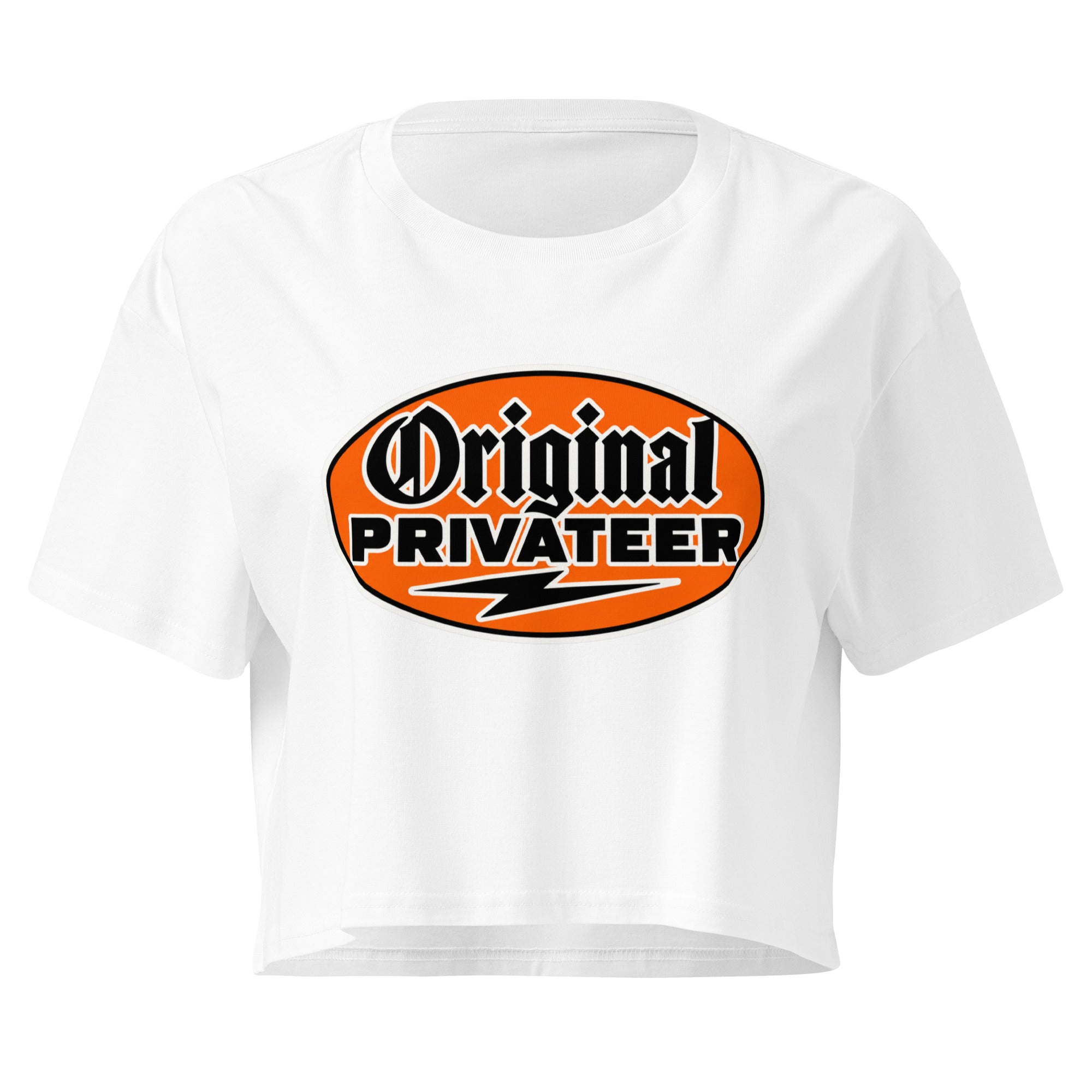 Women's Retro Orange Graphic Crop Top | Original Privateer