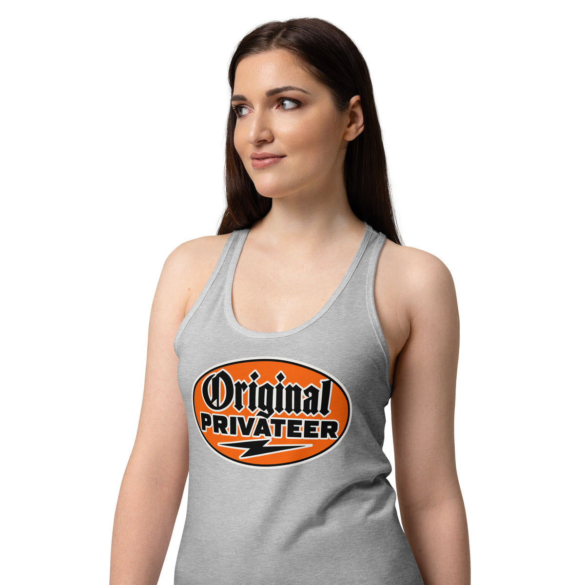 Women's Retro Orange Racerback Tank Top | Original Privateer
