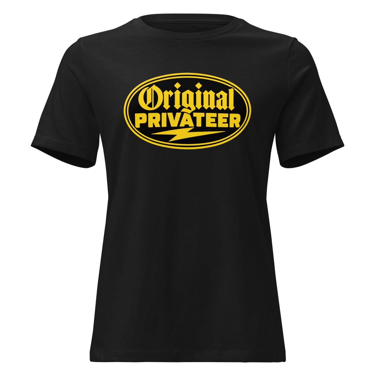 Women's Black & Gold Motorcycle Tee | Original Privateer