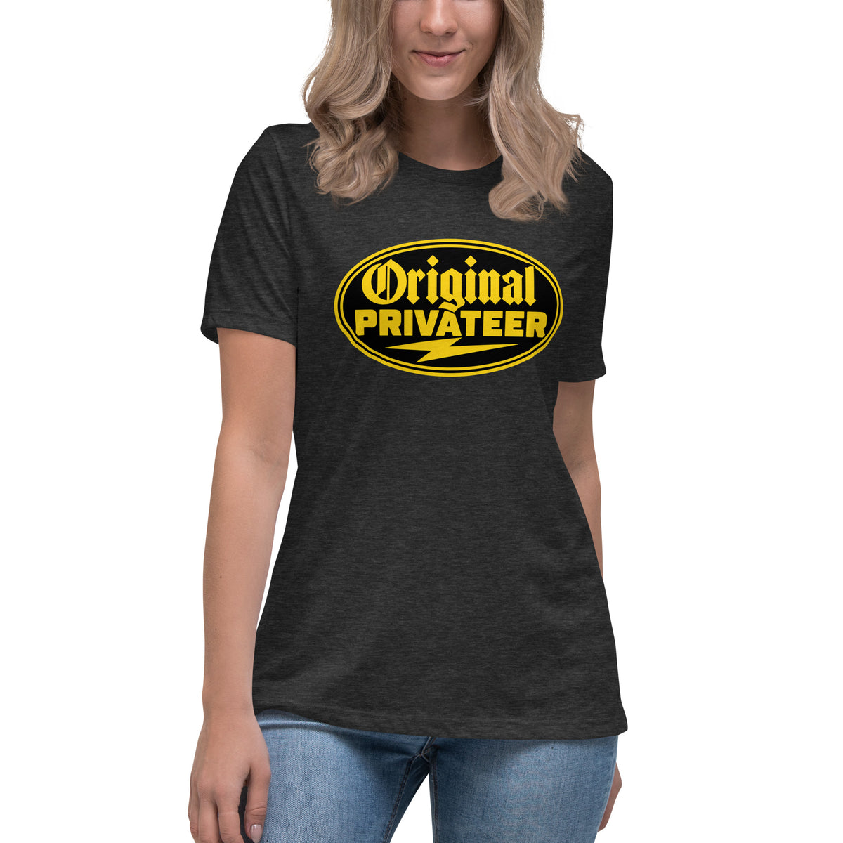 Women's Black & Gold Motorcycle Tee | Original Privateer
