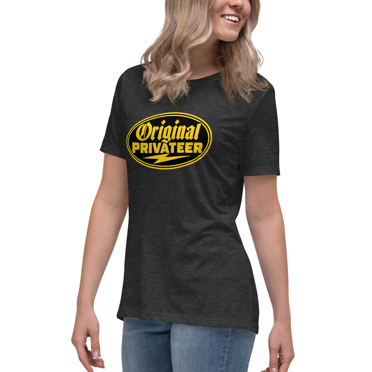 Women's Black & Gold Motorcycle Tee | Original Privateer