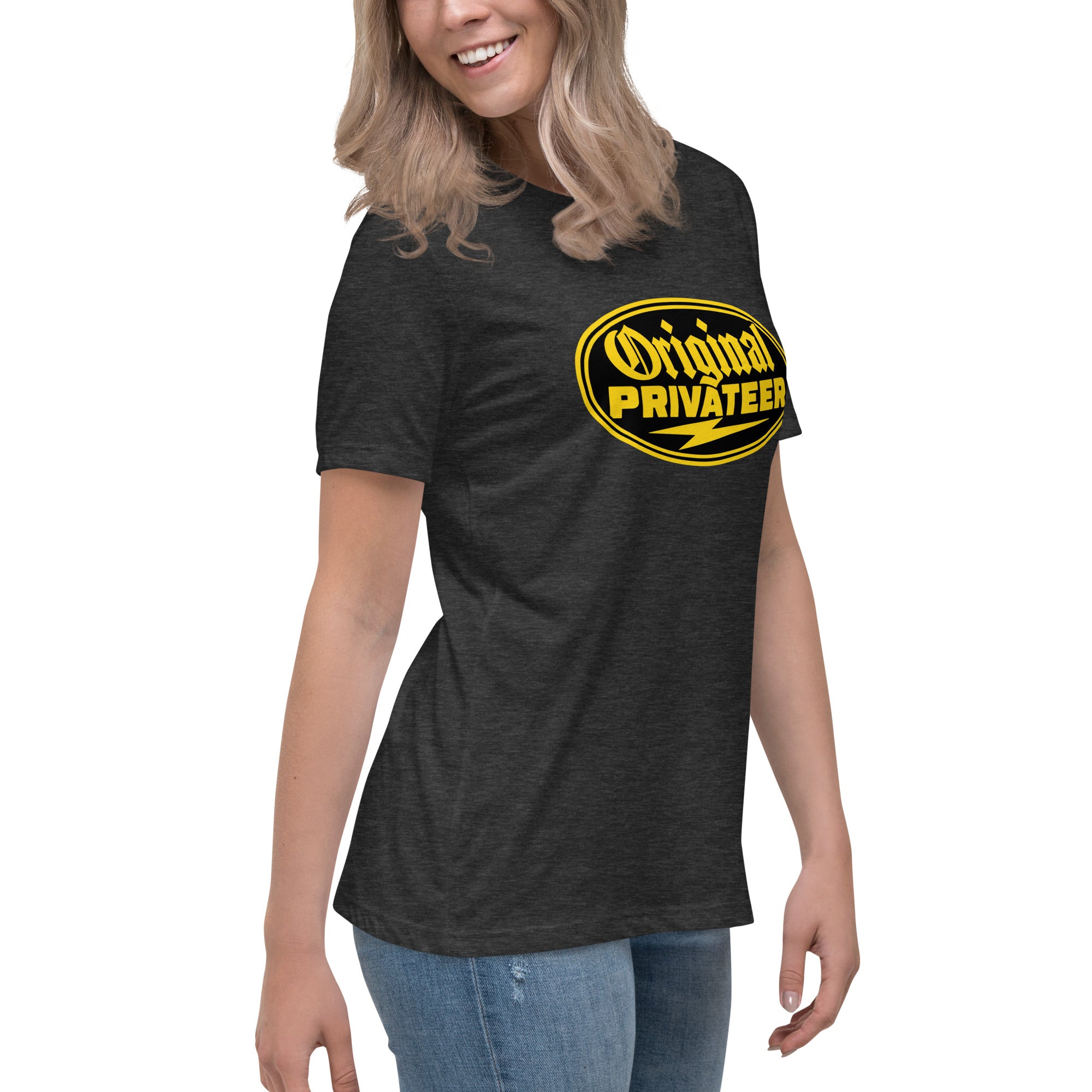 Women's Black & Gold Motorcycle Tee | Original Privateer