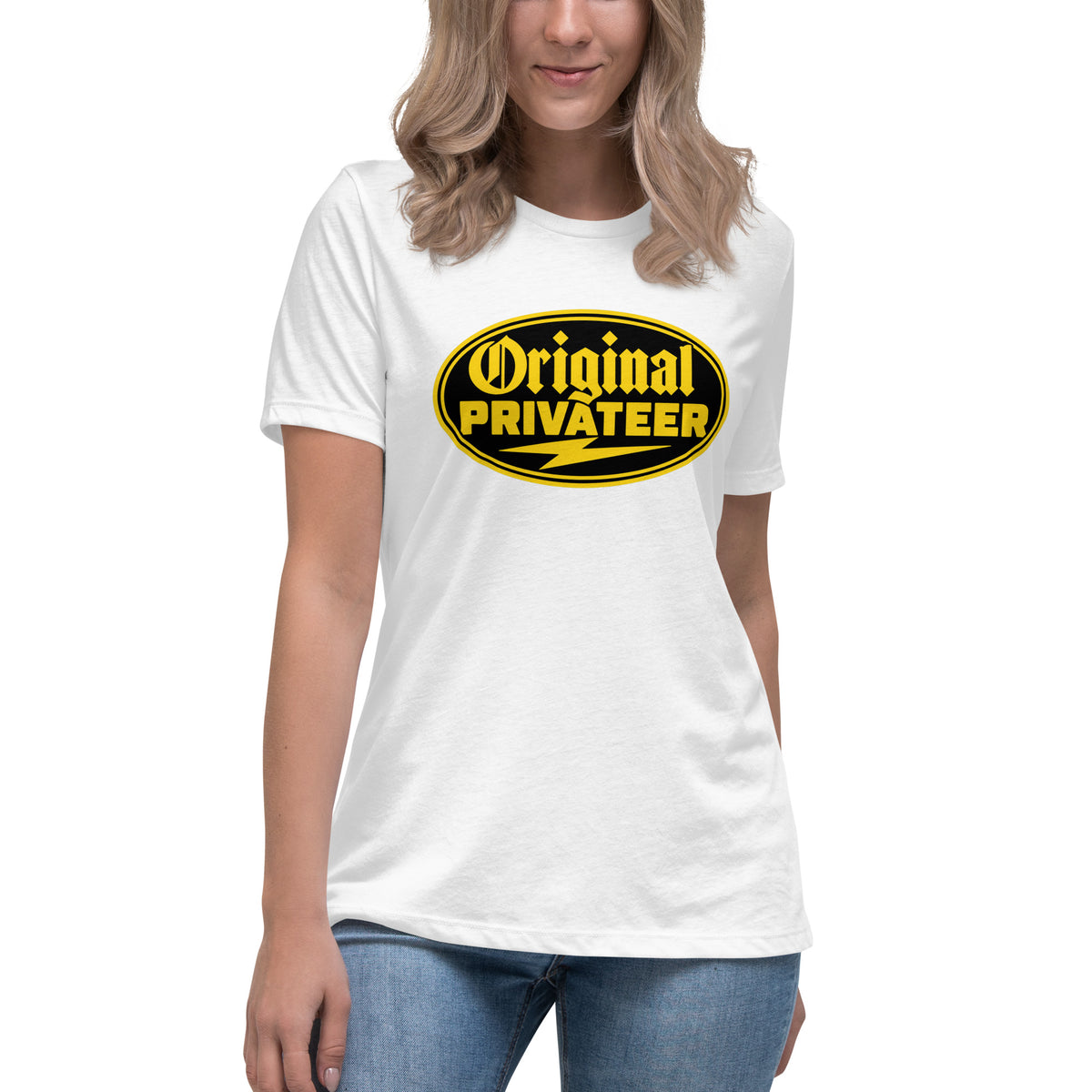 Women's Black & Gold Motorcycle Tee | Original Privateer
