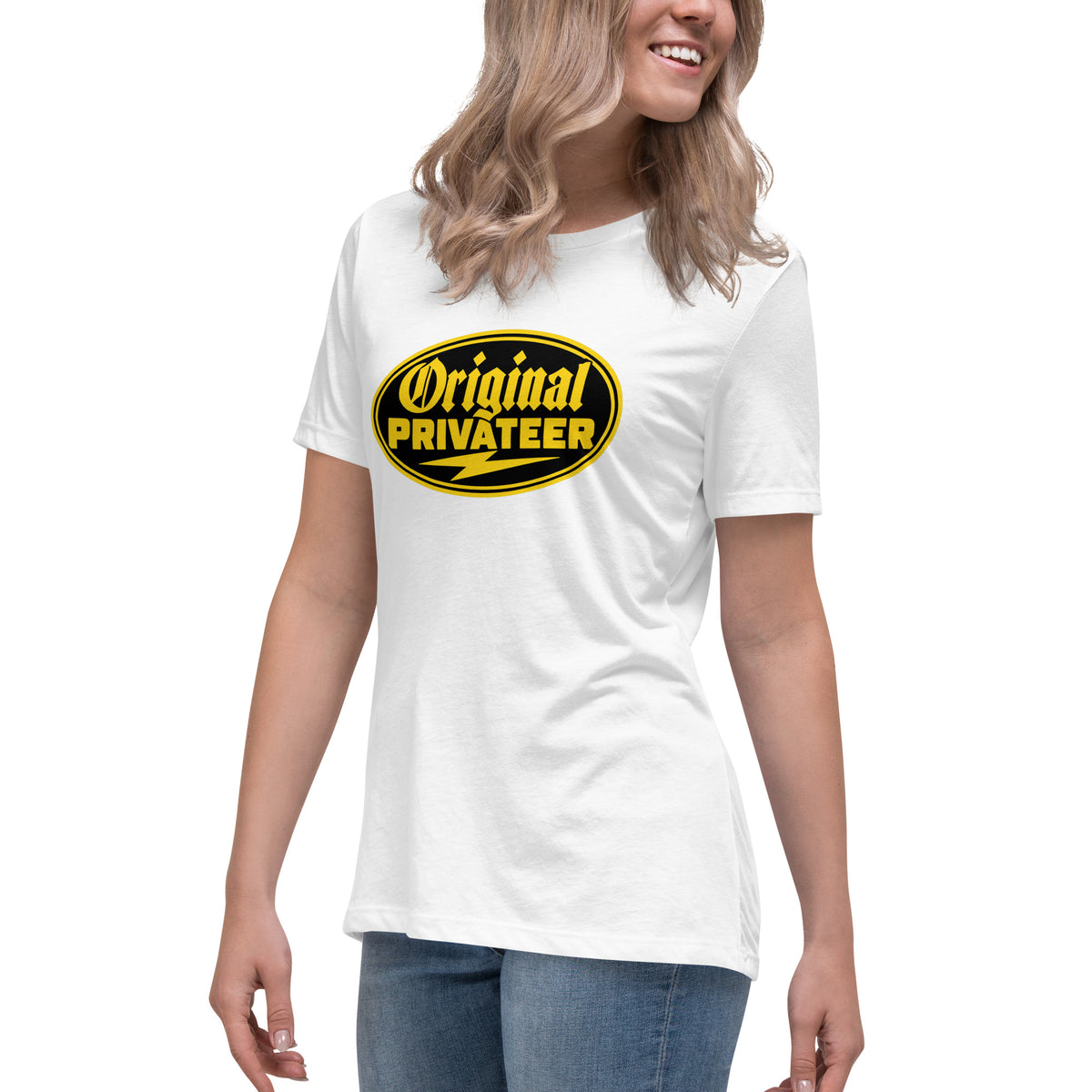 Women's Black & Gold Motorcycle Tee | Original Privateer