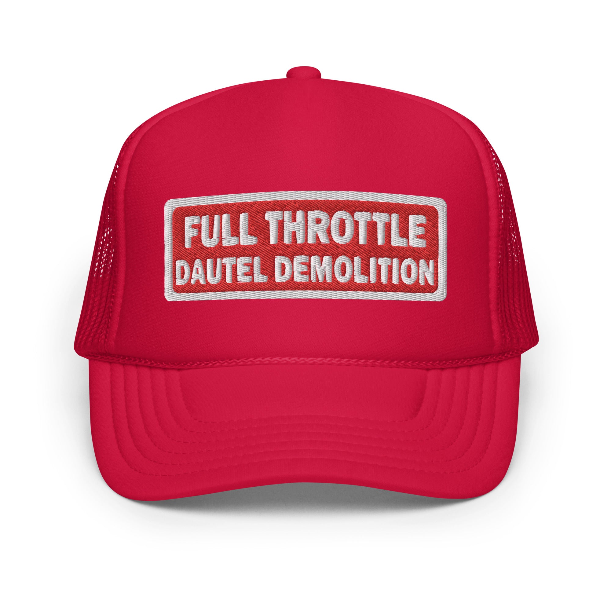 Full Throttle Red Wh Foam trucker hat