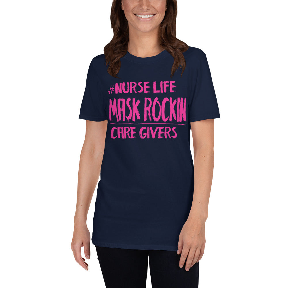 Mask Rocking Nurse - Short-Sleeve Unisex T-Shirt